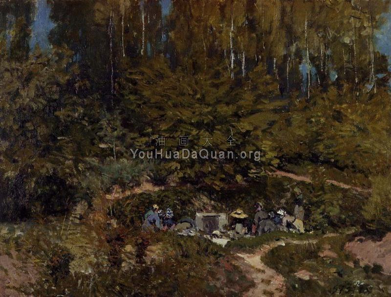 Washerwomen - 阿尔弗莱德·西斯莱